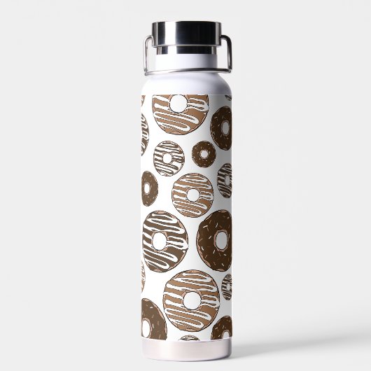 Donut Pattern, Chocolate Donuts, Karamel Donuts Trinkflasche (Rückseite)
