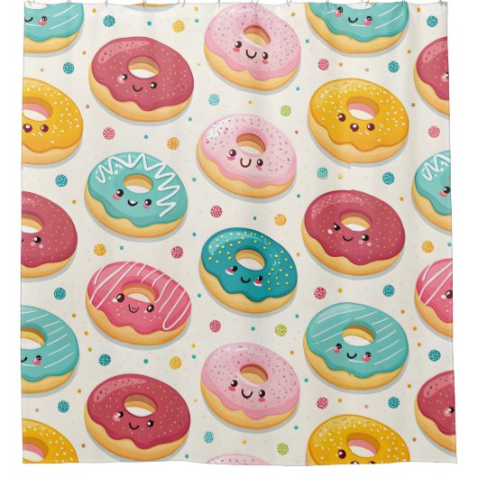 Donut Pattern Duschvorhang (Vorderseite)