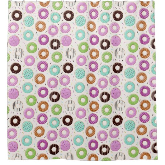 Donut Pattern Duschvorhang (Vorderseite)
