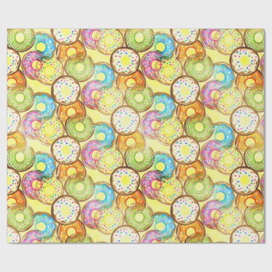 Donut Pattern Geschenkpapier (Flach)