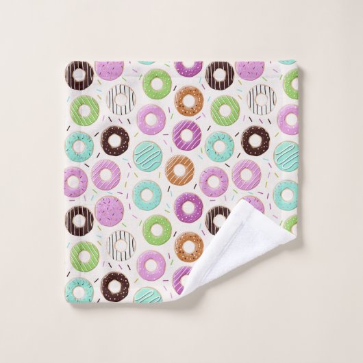 Donut Pattern Handtuch Set (Waschlappen)