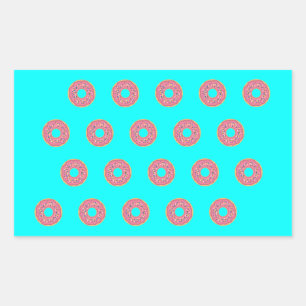 Donut Pattern I Rechteckiger Aufkleber