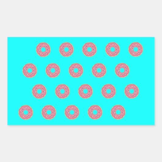 Donut Pattern I Rechteckiger Aufkleber (Vorderseite)