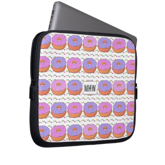 Donut Pattern individuelle Laptop-Ärmel Laptopschutzhülle (Vorne Rechts)