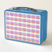 Donut Pattern individuelle Name Lunch Box (Rückseite)