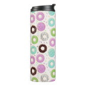 Donut Pattern kundenspezifischer Monogramm-Tumbler Thermosbecher (Nach links gedreht)