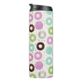 Donut Pattern kundenspezifischer Monogramm-Tumbler Thermosbecher (Nach rechts gedreht)