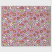 Donut Pattern | LILA Geschenkpapier (Flach)