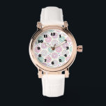 Donut Pattern Niedlich farbenfroh Armbanduhr<br><div class="desc">Eine Armbanduhr mit einem köstlichen,  lustigen Muster. Illustration von pastellrosa und grünen Donuts mit Sprinklen und Vereisung.</div>