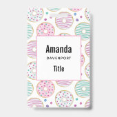 Donut Pattern Niedlich farbenfroh Ausweis (Rückseite)