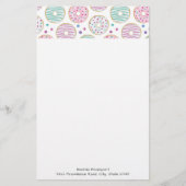 Donut Pattern Niedlich farbenfroh Briefpapier (Vorderseite)