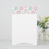 Donut Pattern Niedlich farbenfroh Briefpapier (Stehend Vorderseite)