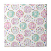 Donut Pattern Niedlich farbenfroh Fliese (Vorderseite)