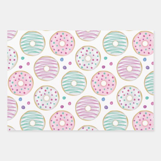 Donut Pattern Niedlich farbenfroh Geschenkpapier Set (Vorderseite 3)