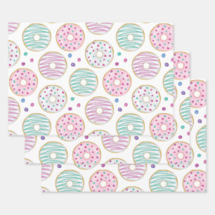 Donut Pattern Niedlich farbenfroh Geschenkpapier Set