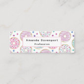 Donut Pattern Niedlich farbenfroh Mini Visitenkarte (Vorderseite)