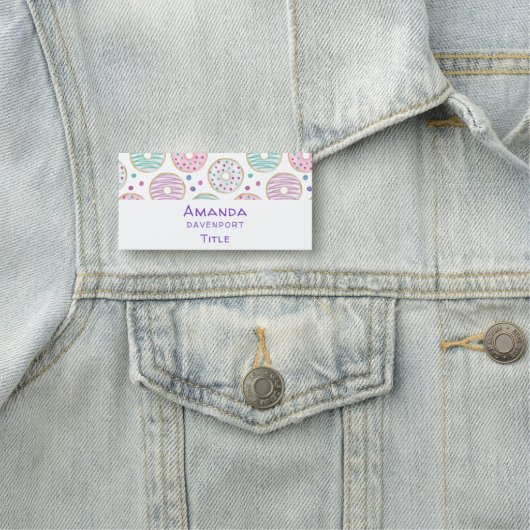 Donut Pattern Niedlich farbenfroh Namensschild (Beispiel)