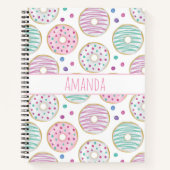 Donut Pattern Niedlich farbenfroh Notizblock (Vorderseite)