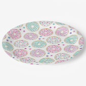 Donut Pattern Niedlich farbenfroh Pappteller (Schrägansicht)