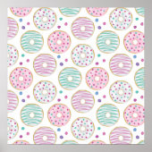 Donut Pattern Niedlich farbenfroh Poster (Vorne)