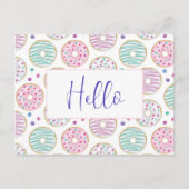 Donut Pattern Niedlich farbenfroh Postkarte (Vorderseite)