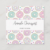 Donut Pattern Niedlich farbenfroh Quadratische Visitenkarte (Vorderseite)