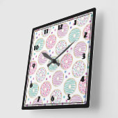 Donut Pattern Niedlich farbenfroh Quadratische Wanduhr (Winkel)