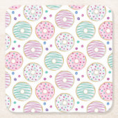 Donut Pattern Niedlich farbenfroh Rechteckiger Pappuntersetzer (Vorderseite)