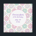 Donut Pattern Niedlich farbenfroh Save the Date Magnet<br><div class="desc">Magnet mit einem köstlich lustigen Muster. Illustration von pastellrosa und grünen Donuts mit Sprinklen und Vereisung.</div>