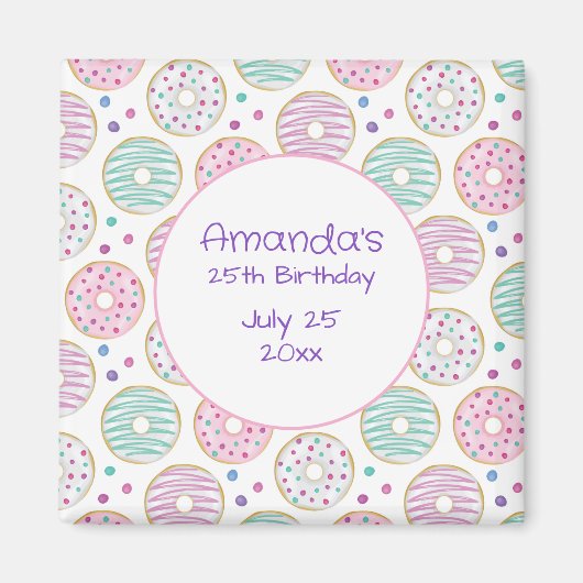Donut Pattern Niedlich farbenfroh Save the Date Magnet (Vorne)