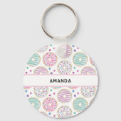 Donut Pattern Niedlich farbenfroh Schlüsselanhänger (Vorderseite)
