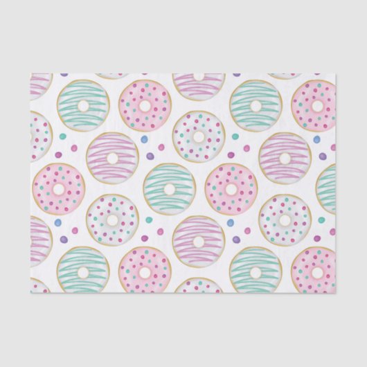 Donut Pattern Niedlich farbenfroh Seidenpapier (Vorderseite)