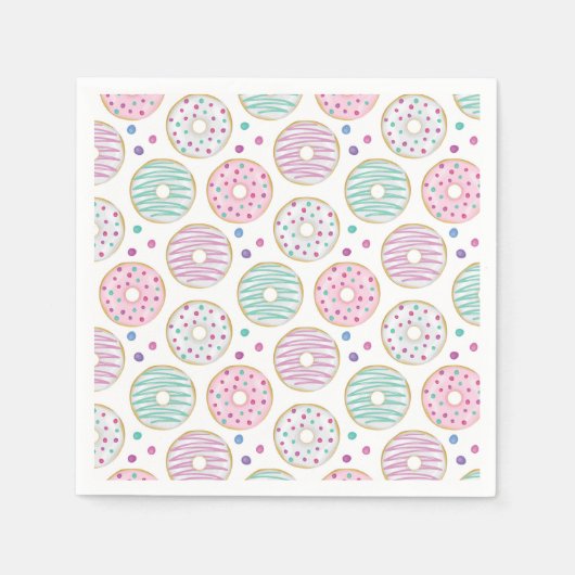 Donut Pattern Niedlich farbenfroh Serviette (Vorderseite)