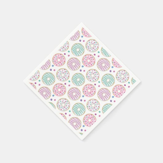 Donut Pattern Niedlich farbenfroh Serviette (Ecke)
