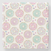 Donut Pattern Niedlich farbenfroh Steinuntersetzer (Vorderseite)