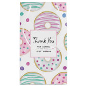 Donut Pattern Niedlich farbenfroh Vielen Dank Kleine Geschenktüte (Rückseite)
