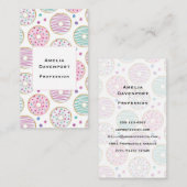 Donut Pattern Niedlich farbenfroh Visitenkarte (Vorne/Hinten)
