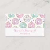 Donut Pattern Niedlich farbenfroh Visitenkarte (Vorderseite)
