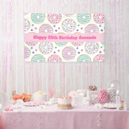Donut Pattern Niedlich farbenfrohe Geburtstagsbann Banner