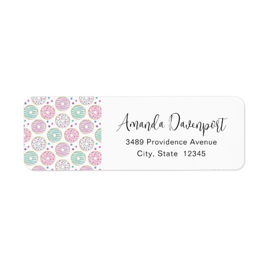 Donut Pattern Niedliche farbige Adresse (Vorne)