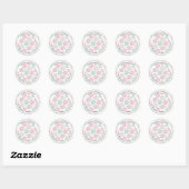 Donut Pattern Niedliche farbige Adresse Runder Aufkleber (Blatt)