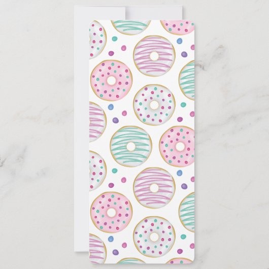 Donut Pattern Niedliches Farbmenü Einladung (Rückseite)