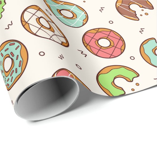 Donut Pattern | Vanilla Cream Geschenkpapier (Rolleneckpunkt)