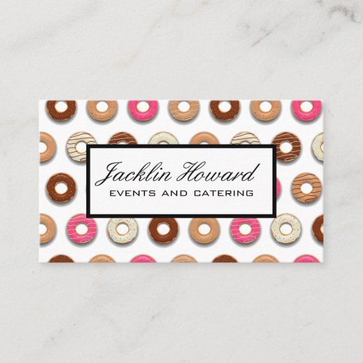 Donut Pattern | Whisky | Baker Visitenkarte (Vorderseite)