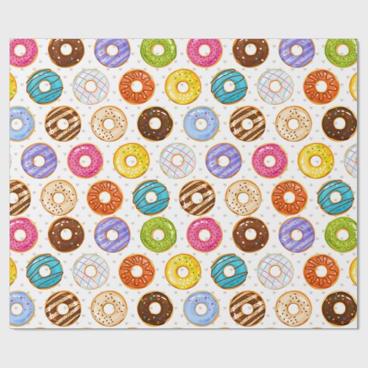 Donut Pattern Wrapping Paper Geschenkpapier (Flach)