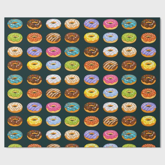 Donut Pattern Wrapping Paper Geschenkpapier (Flach)
