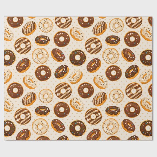 Donut Pattern Wrapping Paper Geschenkpapier (Flach)