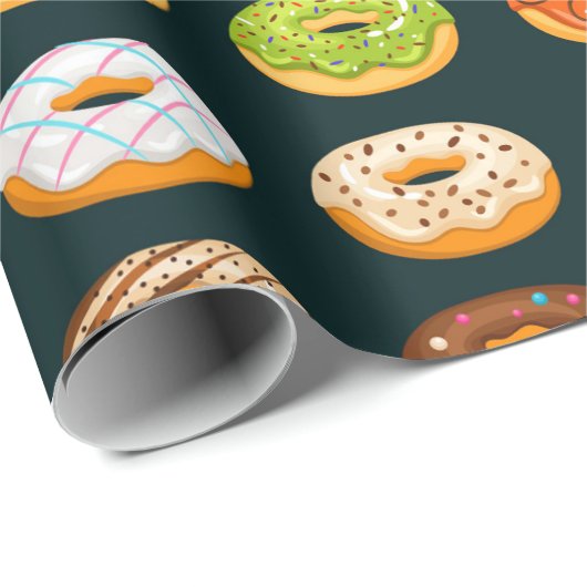 Donut Pattern Wrapping Paper Geschenkpapier (Rolleneckpunkt)