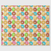 Donut Pattern Wrapping Paper Geschenkpapier (Flach)
