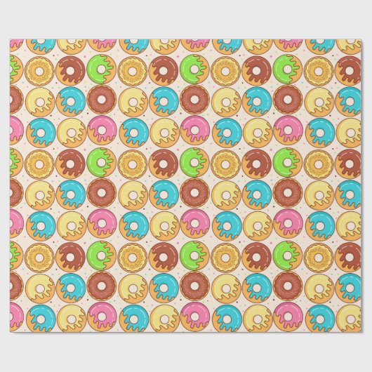 Donut Pattern Wrapping Paper Geschenkpapier (Flach)